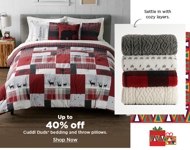 up to 40% off cuddl duds bedding and throw pillows. shop now.