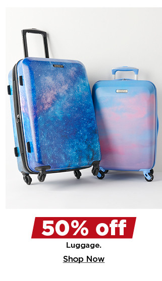 50% off luggage. shop now.