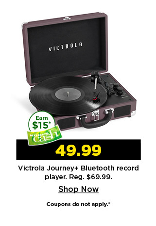 49.99 victrola journey plus bluetooth record player. shop now.