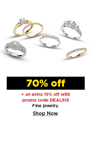 70% off plus take an extra 15% off with promo code DEALS15 on fine jewelry. shop now.