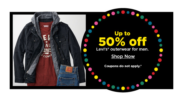 up to 50% off levis outerwear for men. shop now.