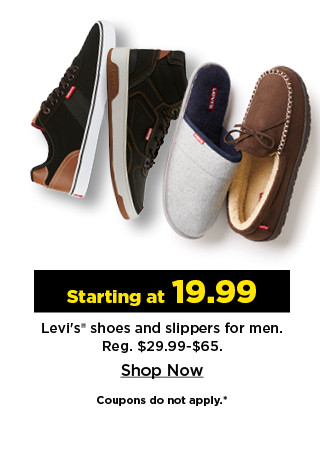 starting at 19.99 levi's shoes and slippers for men. shop now.