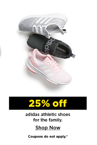 25% off adidas athletic shoes for the family. shop now.