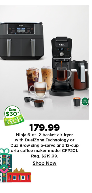 179.99 ninja 8 quart 2 basket air fryer with dual zone technology or dual brew single serve and 12 cup coffee maker. shop now.