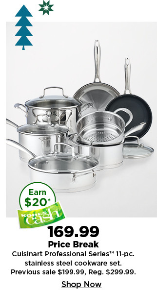 169.99 price break cuisinart professional series 11 piece stainless steel cookware set. shop now.