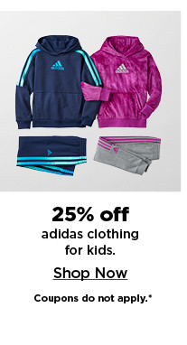 25% off adidas clothing for kids. shop now.