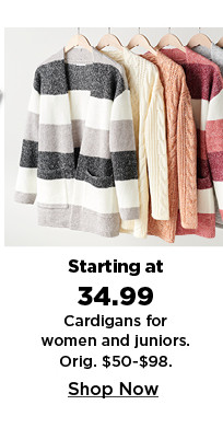 starting at 34.99 cardigans for women and juniors. shop now.