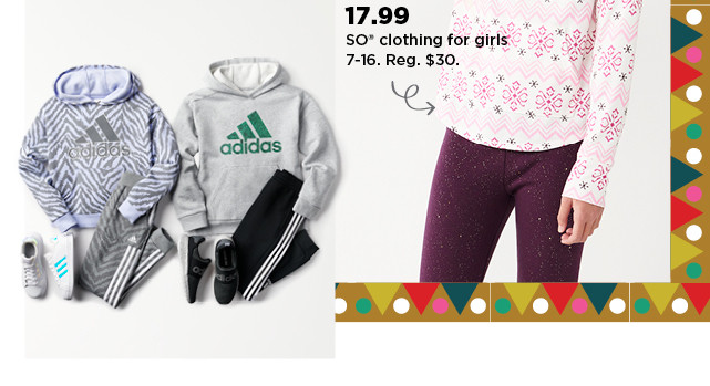 $19.99 so clothing for girls 7-16. shop now.