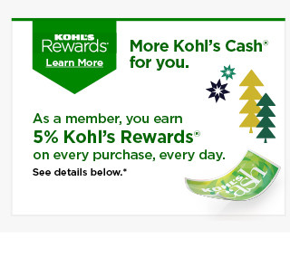 earn more kohls cash on every purchase.  learn more.