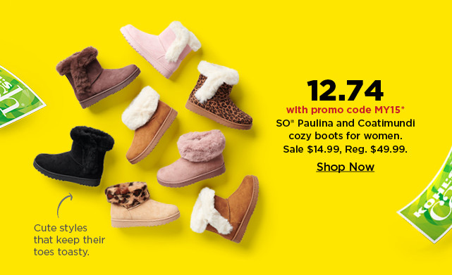 12.74 with promo code MY15 on so cozy boots for women. shop now.