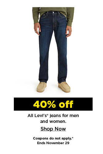 40% off all levis jeans for men and women. shop now.