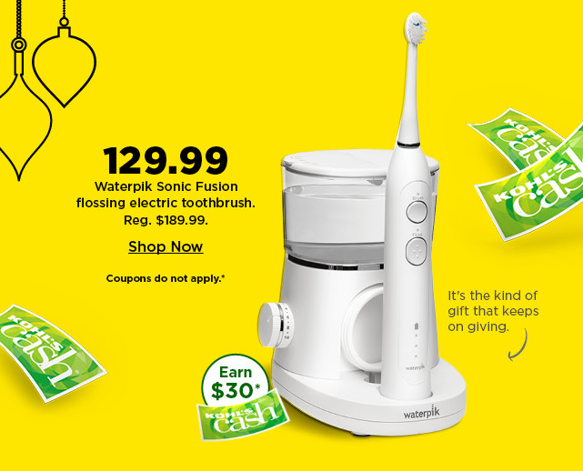 129.99 waterpik sonic fusion flossing toothbrush. shop now.
