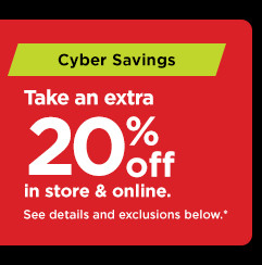 take an extra 20% off using promo code SHOP20. shop now.