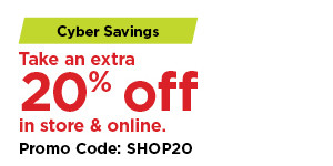 take an extra 20% off using promo code SHOP20. shop now.
