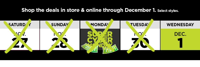 cyber daily deal for december 1st . shop now.