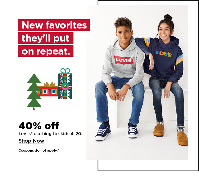 40% off levis clothing for kids. shop now.