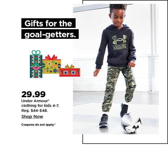 $29.99 under armour clothing for kids 4-7. shop now.