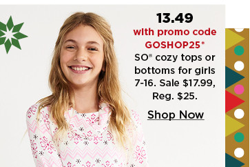 $17.99 So cozy tops or bottoms for girls. shop now.