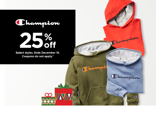 25% off champion. select styles.