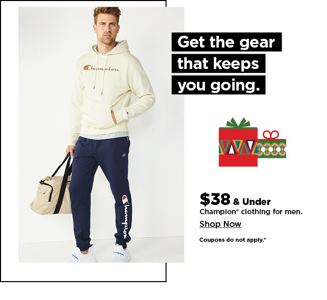 $38 and under champion clothing for men. shop now.