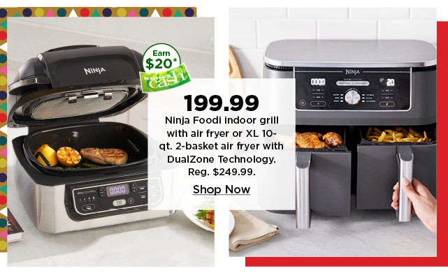 199.99 ninja foodi indoor grill with air fryer or XL 10 quart 2 basket air fryer with dualzone technology. shop now.