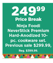 249.99 price break ninja foodi neverstick premium hard anodized 10 piece cookware set. shop now.