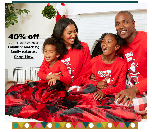 40% off jammies for your families matching family pajamas.  shop now.