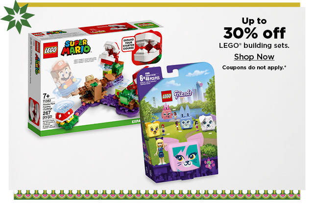 up to 30% off lego building sets. shop now.