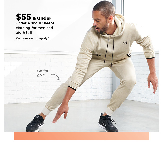 $55 and under under armour fleece clothing for men and big and tall. shop now.