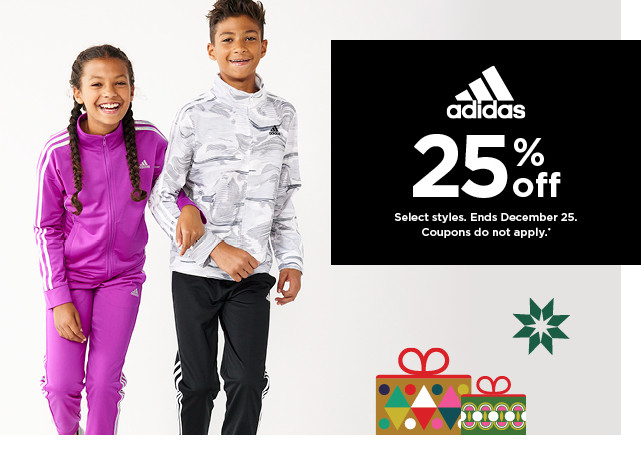 25% off adidas.  coupons do not apply.  shop now.