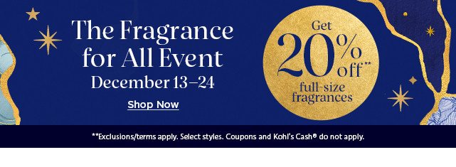 the fragrance for all event. get 20% off full size fragrances. shop now.