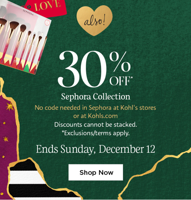 30% off sephora collection. shop now.