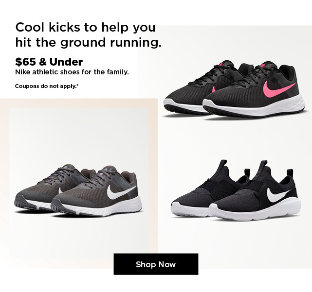 $65 and under nike athletic shoes for the family. shop now.