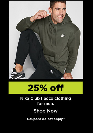 25% off nike club fleece clothing for men. shop now.
