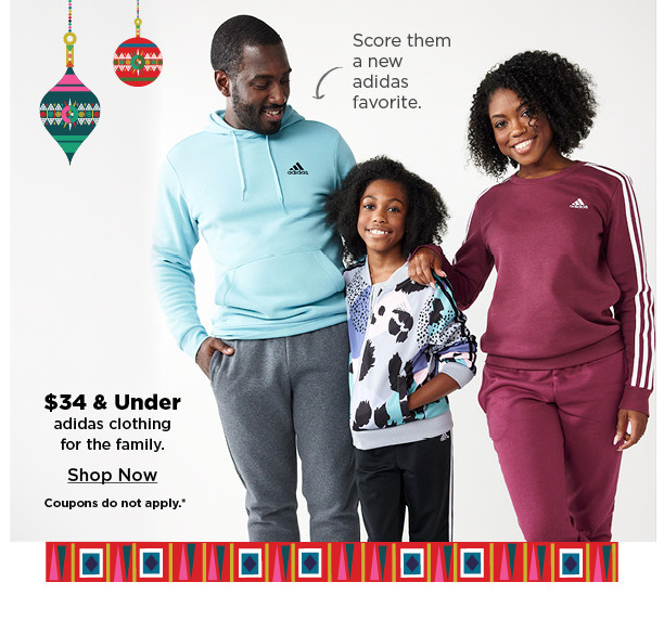 $34 and under adidas clothing for the family. shop now.