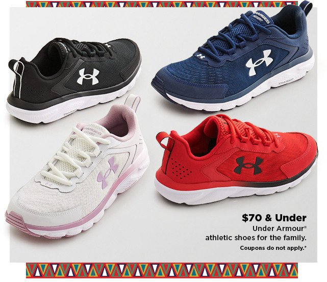 $70 and under on under armour athletic shoes for the family. shop now.