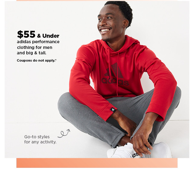 $55 & under adidas performance clothing for men and big & tall. Shop now.