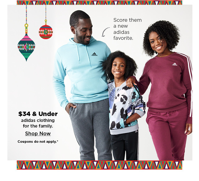 $34 and under adidas clothing for the family. Shop now.