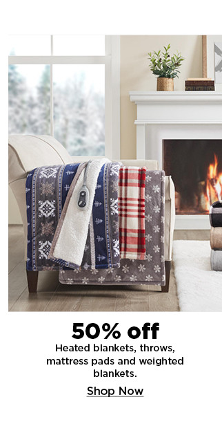 50% off weighted blankets, electric heated blankets, throws and mattress pads. shop now.