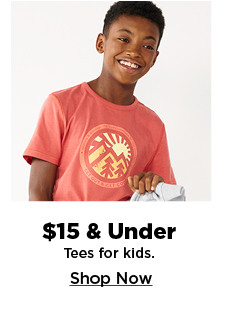 $15 and under tees for kids. shop now.