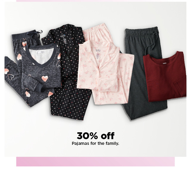 30% off pajamas for the family. shop now.