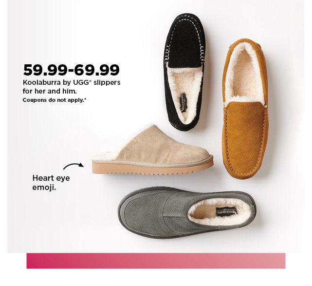 59.99-69.99 koolaburra by ugg slippers for men and women. shop now.