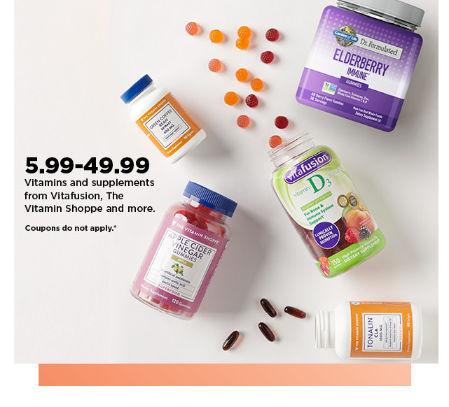 5.99-49.99 vitamins and supplements from vitafusion, the vitamin shoppe and more.  shop now.