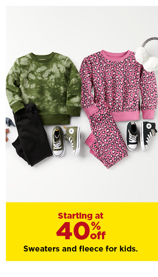 starting at 40% off fleece for kids. shop now.