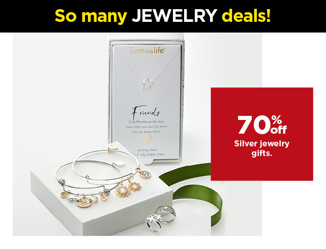 70% off silver jewelry gifts. shop now.