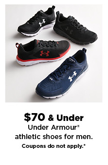 $70 and under on under armour athletic shoes for men. shop now.