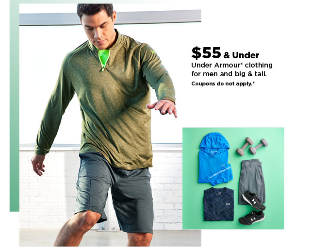 $55 and under on under armour clothing for men and big and tall. shop now.