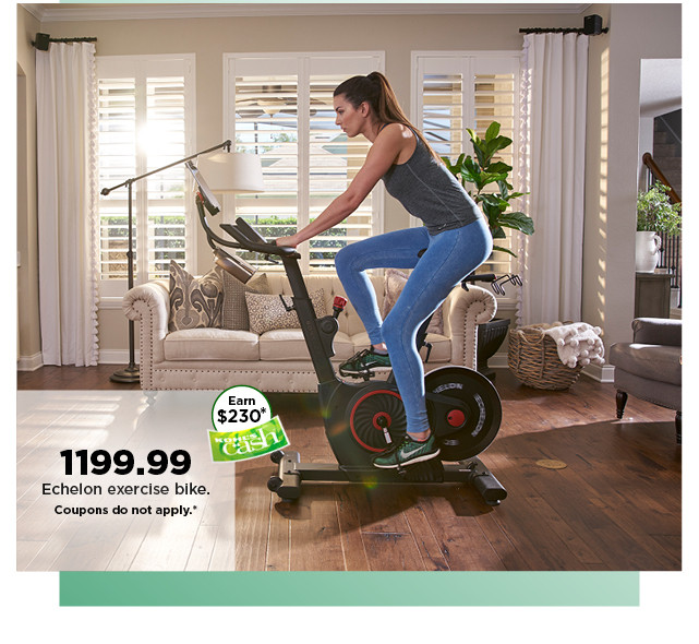 1199.99 echelon exercise bike. shop now.