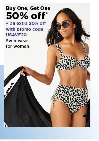 buy one, get one 50% off plus an extra 20% off with promo code USAVE20 swimwear for women. shop now.