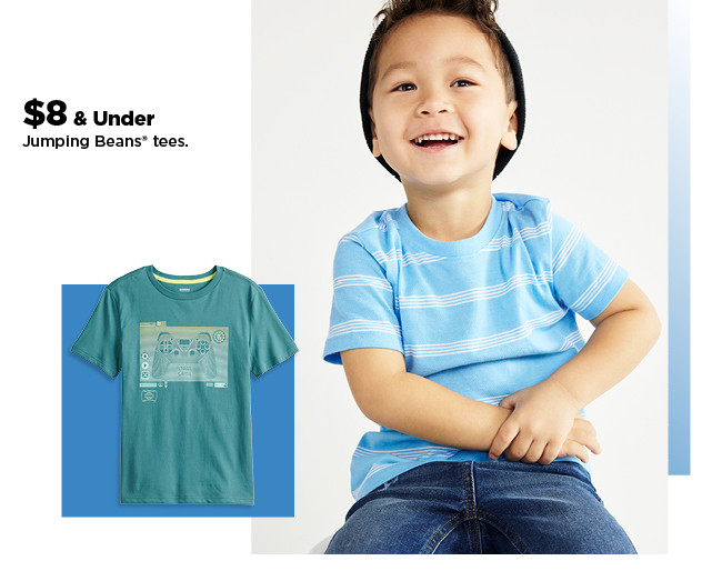 $8 and under jumping beans tees for kids. shop now.